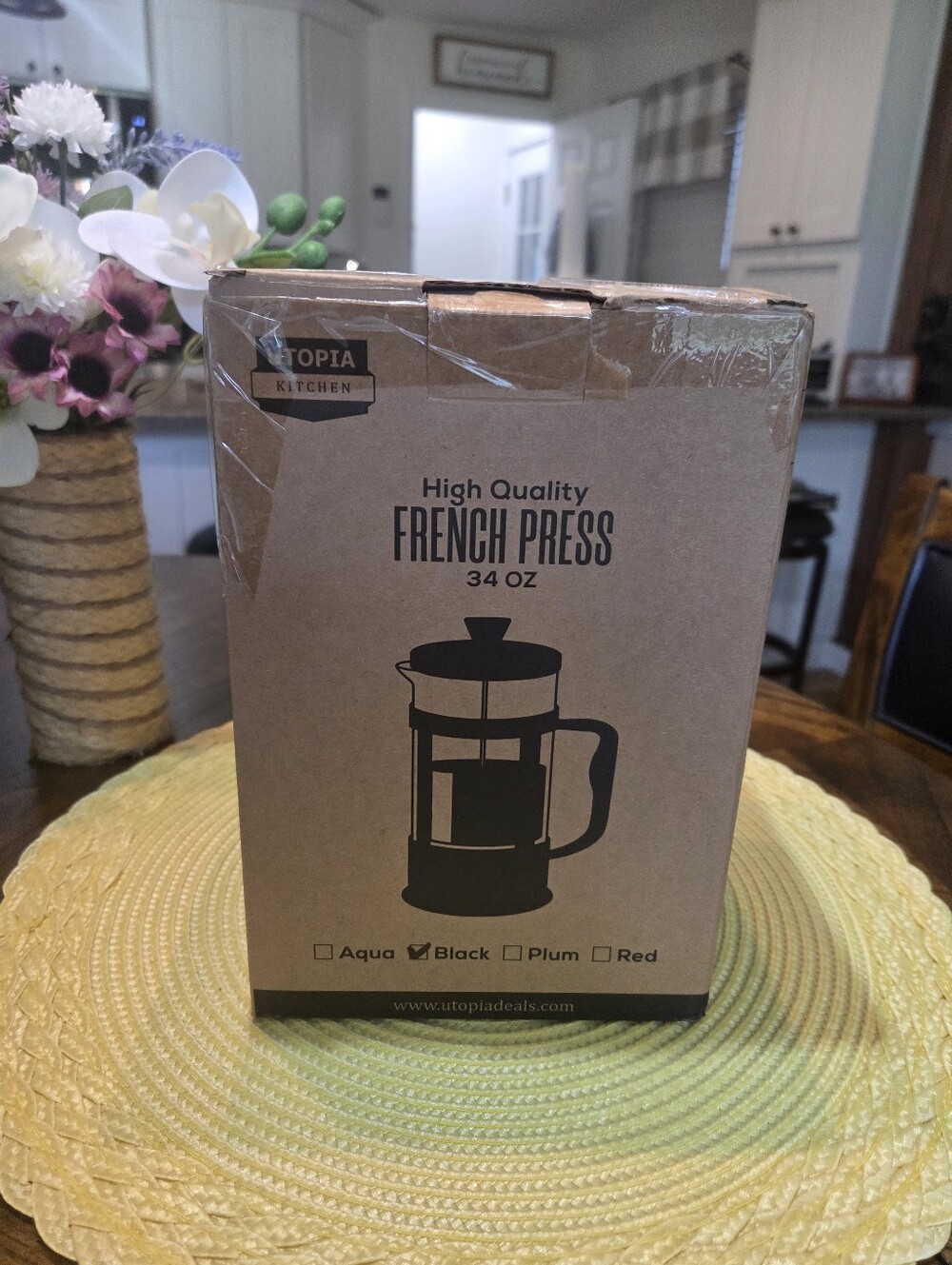 French Press Coffee Maker w/Scoop | 34 Ounce | 1 Liter